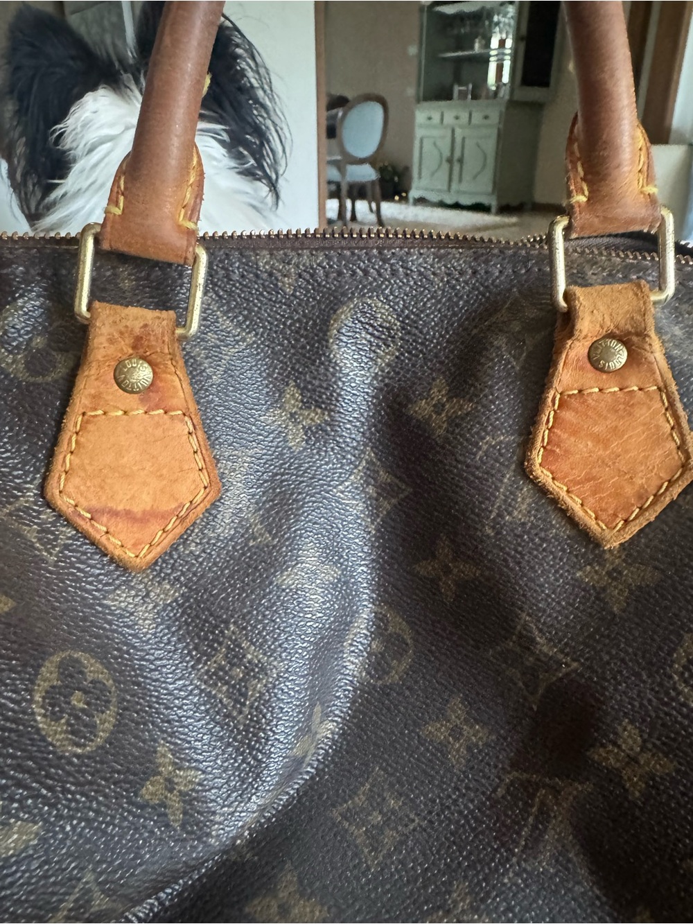 Louis Vuitton monogram 30 speedy Brown Leather-Satchel - Brown/Tan bag - Picture 9 of 17